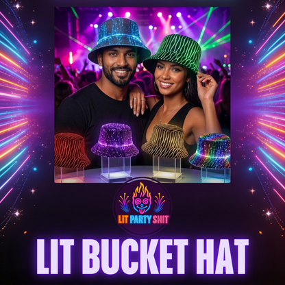 Glowing Fiber Optic LED Bucket Hat for Festivals & Raves