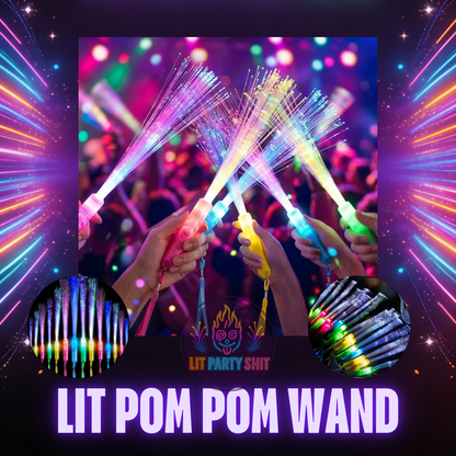 LED Pom Pom Wand - Set of 2
