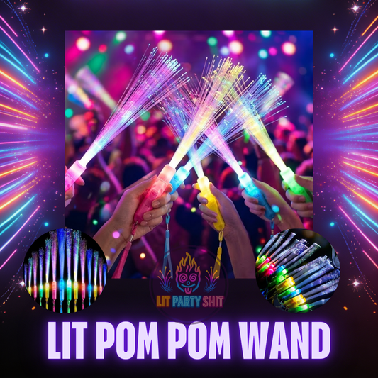 LED Pom Pom Wand - Set of 2