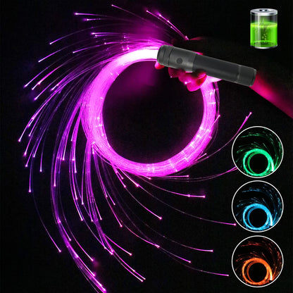 LED Optic Fiber Dance Whip - Flow with Glow
