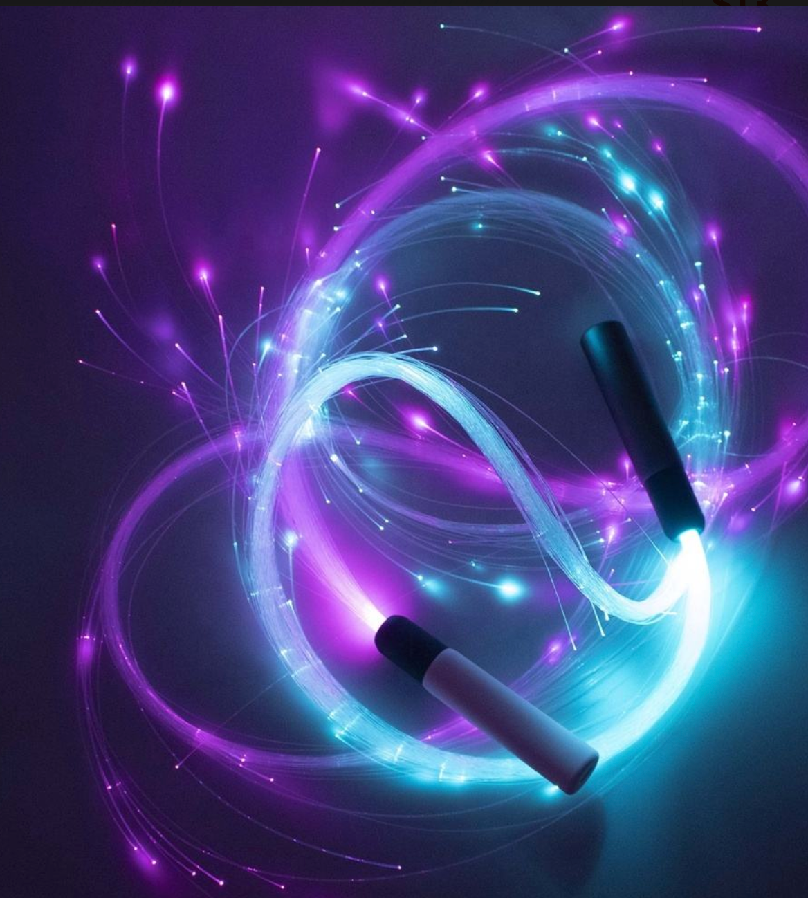 LED Optic Fiber Dance Whip - Flow with Glow