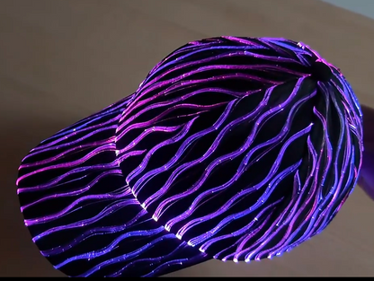 Glowing Fiber Optic LED Bucket Cap for Festivals & Raves