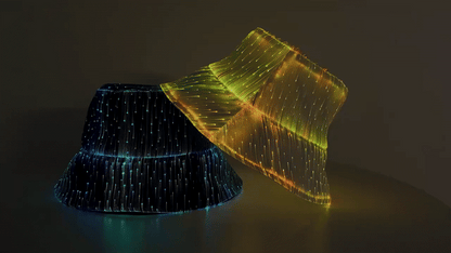 Glowing Fiber Optic LED Bucket Hat for Festivals & Raves